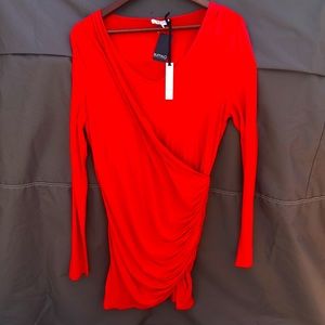 NWT red hot wrap dress sz L Buffalo David Bitton